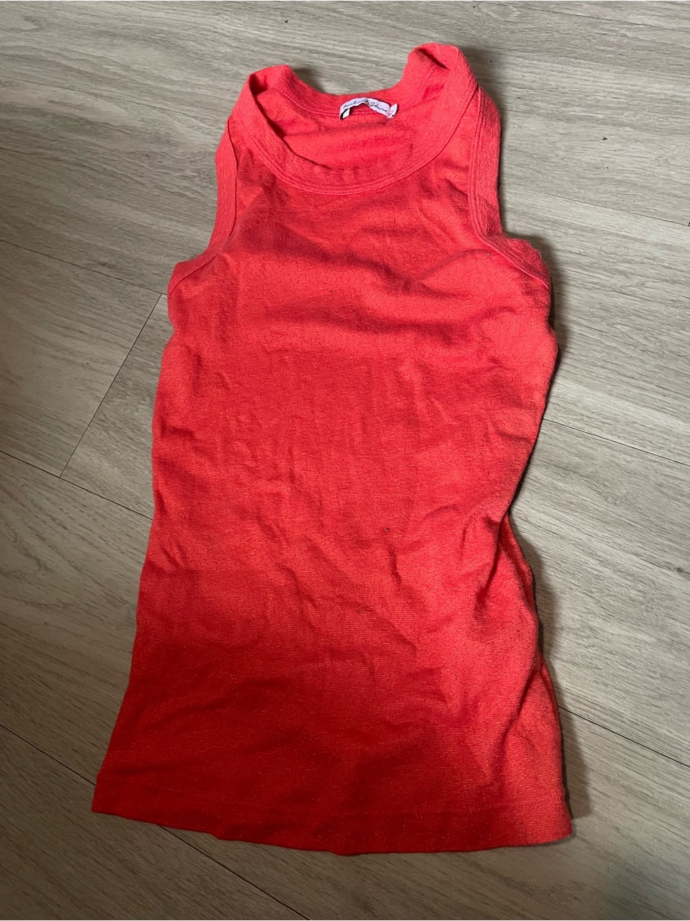 Red top neckline with label